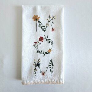 Mom Boho Floral Tea Towel, Mother's Day Birthday Gift, Blush Pink Hand Stitched